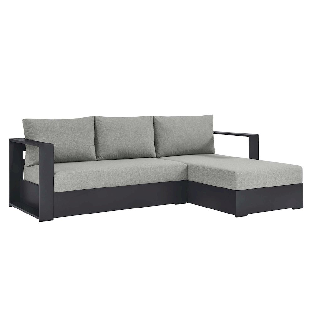 2-Piece Outdoor Powder-Coated Aluminum Right-Facing Chaise Sectional Sofa Set. Picture 1