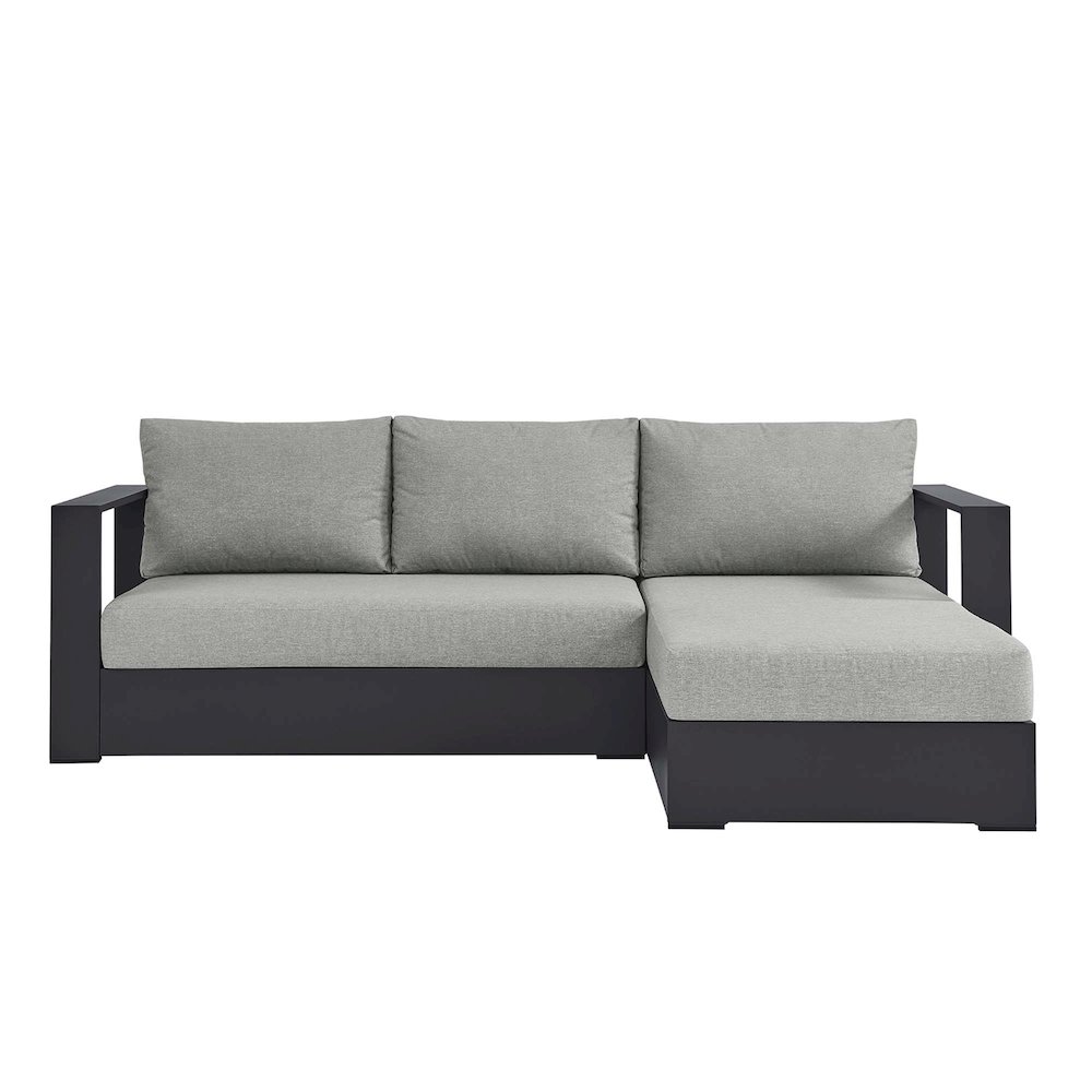 2-Piece Outdoor Powder-Coated Aluminum Right-Facing Chaise Sectional Sofa Set. Picture 5