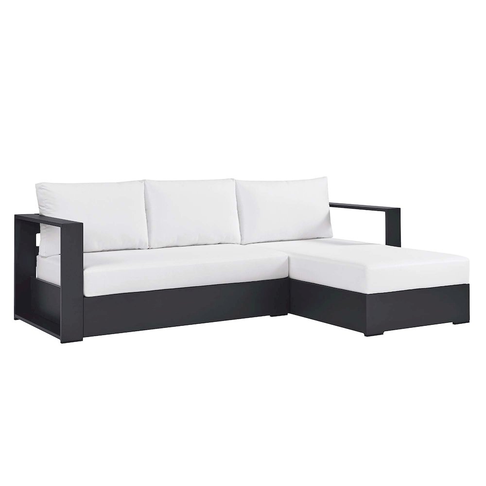 2-Piece Outdoor Powder-Coated Aluminum Right-Facing Chaise Sectional Sofa Set. Picture 1