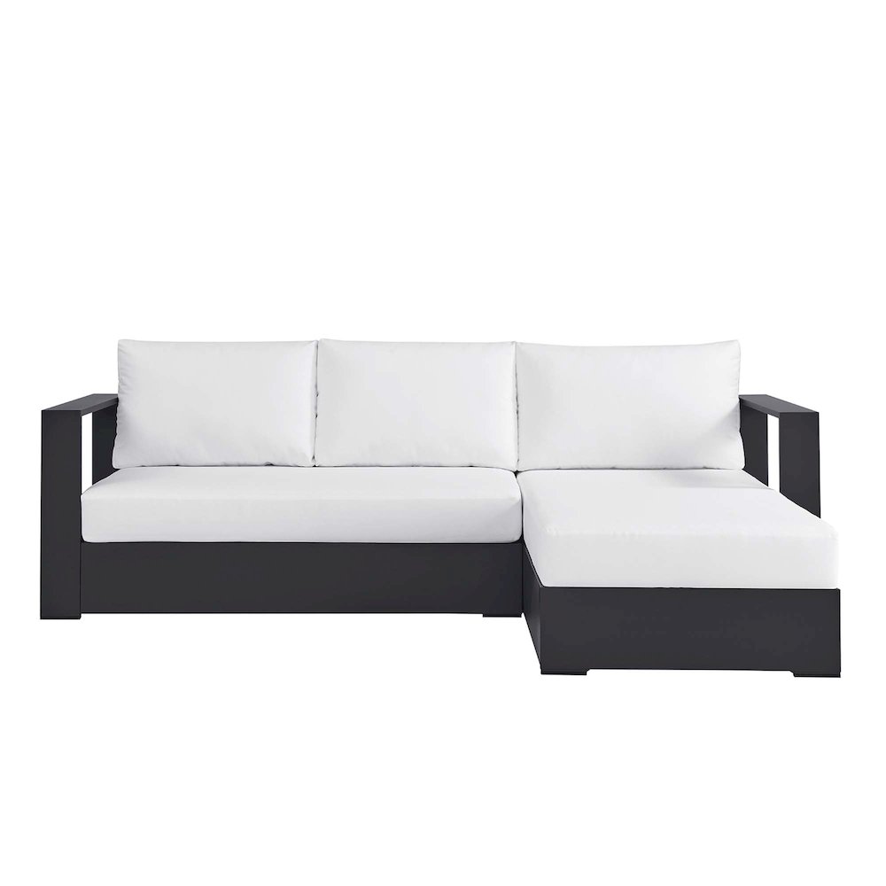2-Piece Outdoor Powder-Coated Aluminum Right-Facing Chaise Sectional Sofa Set. Picture 5
