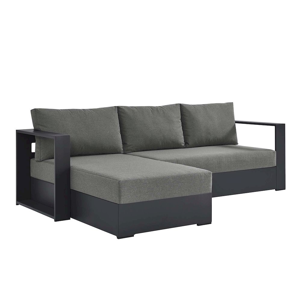 2-Piece Outdoor Powder-Coated Aluminum Left-Facing Chaise Sectional Sofa Set. Picture 1