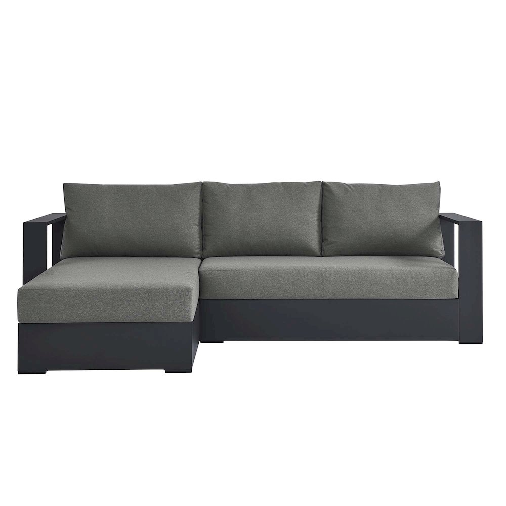 2-Piece Outdoor Powder-Coated Aluminum Left-Facing Chaise Sectional Sofa Set. Picture 5