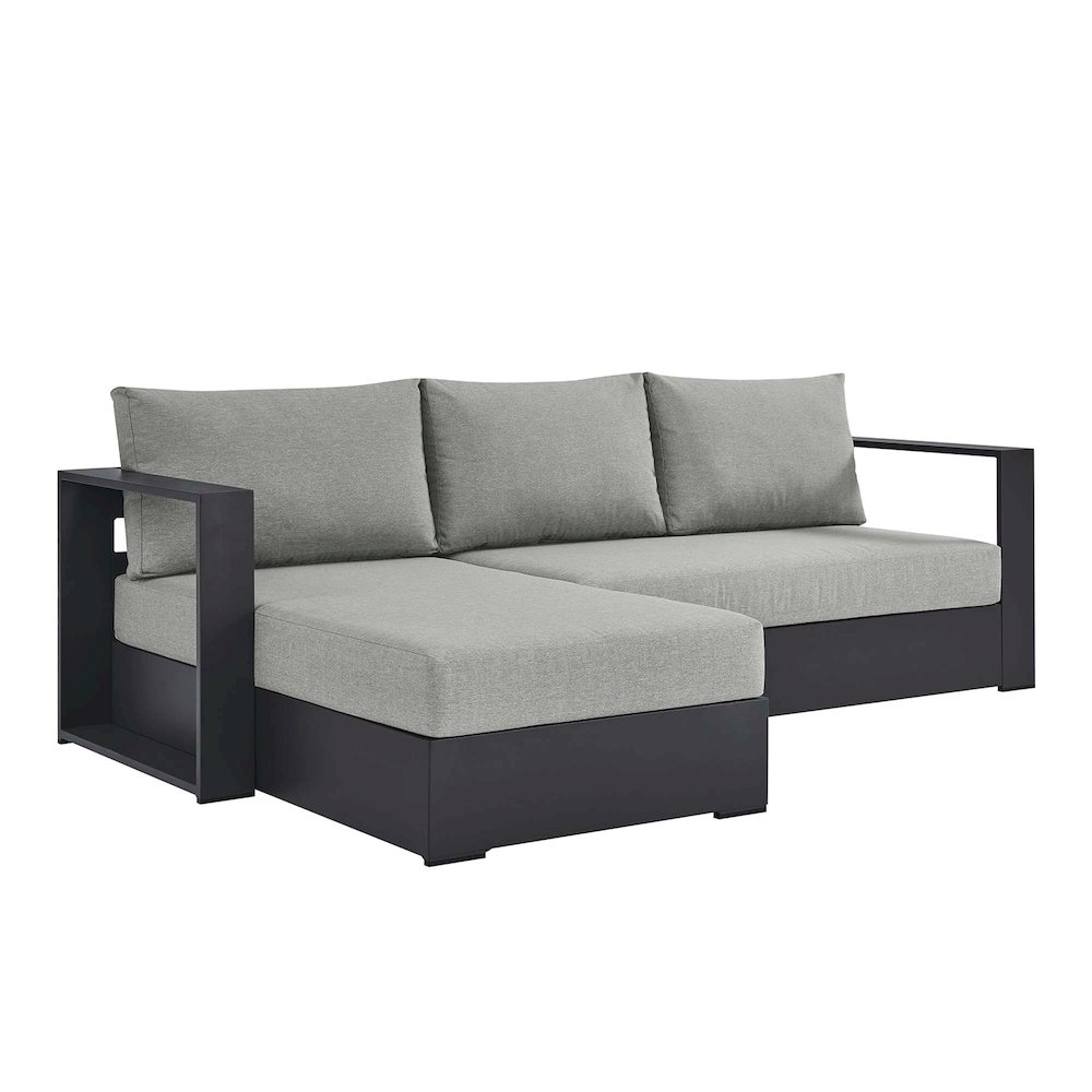2-Piece Outdoor Powder-Coated Aluminum Left-Facing Chaise Sectional Sofa Set. Picture 1