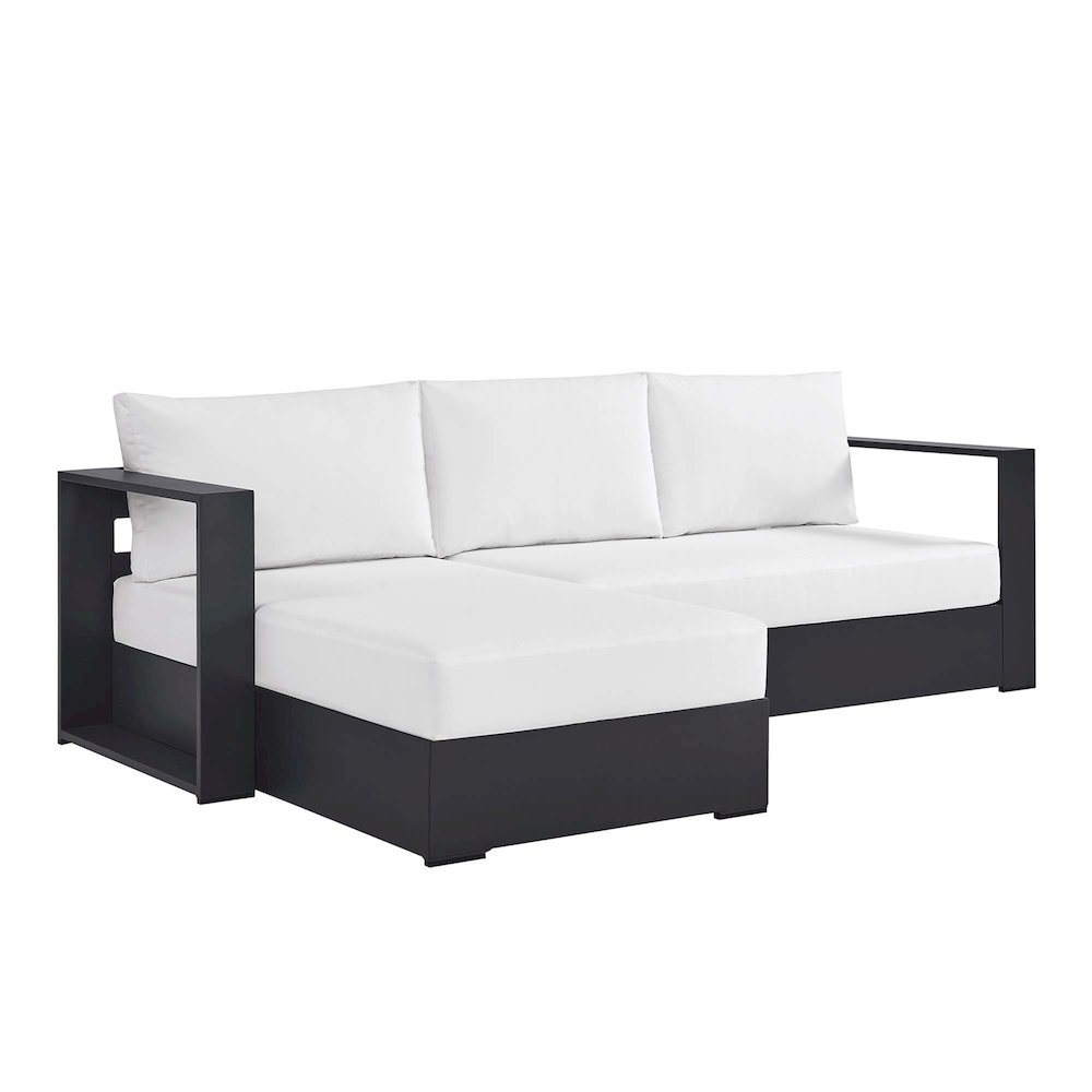 2-Piece Outdoor Powder-Coated Aluminum Left-Facing Chaise Sectional Sofa Set. Picture 1