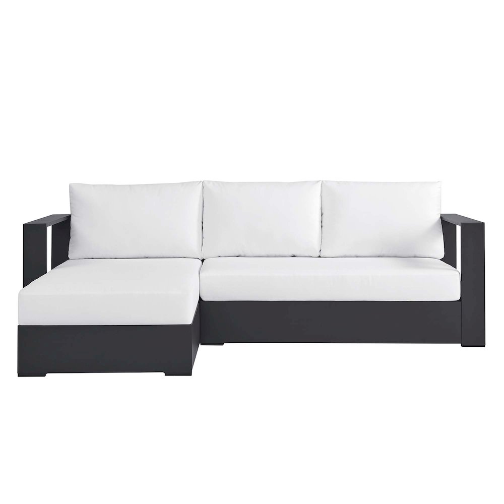 2-Piece Outdoor Powder-Coated Aluminum Left-Facing Chaise Sectional Sofa Set. Picture 5