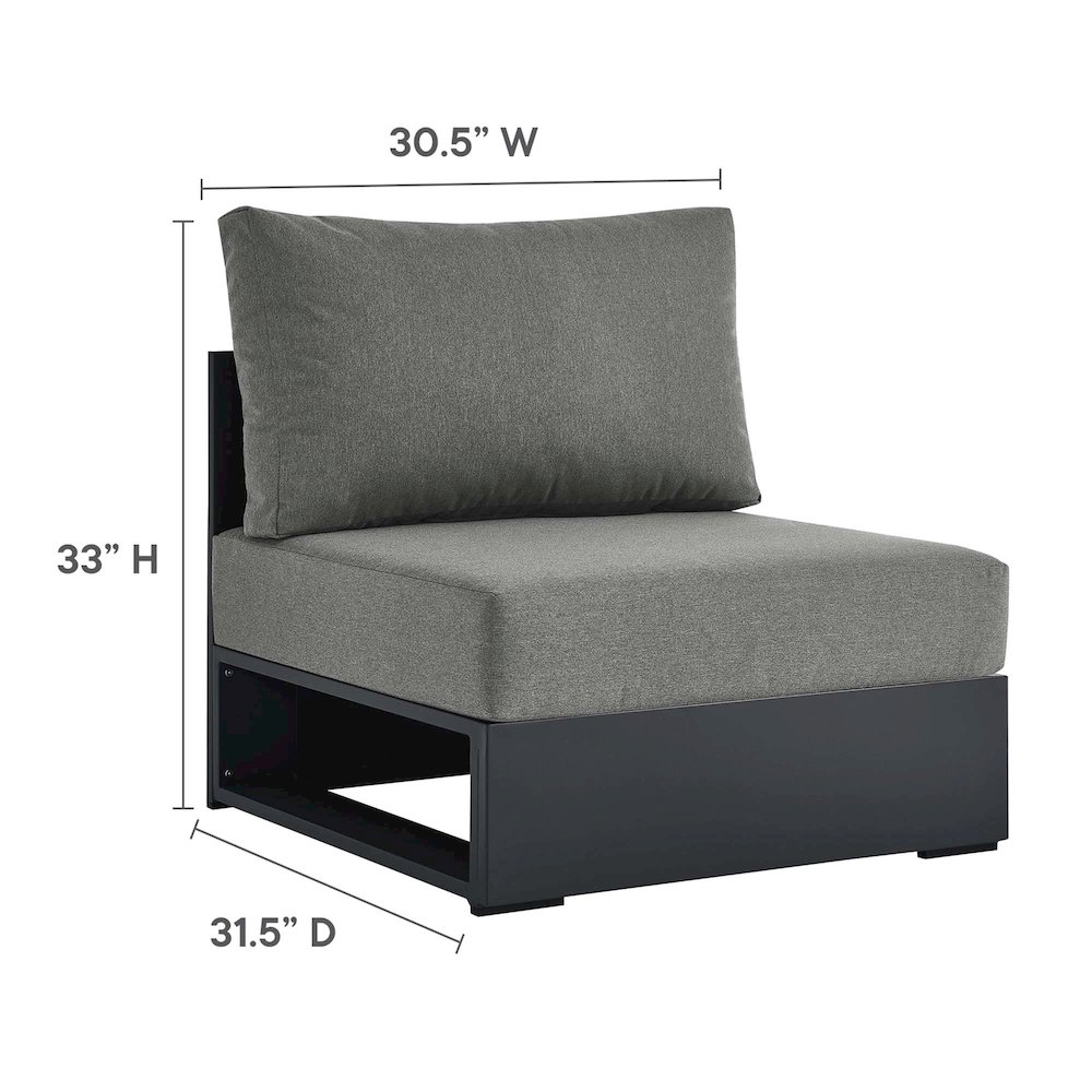 3-Piece Outdoor Powder-Coated Aluminum Right-Facing Chaise Sectional Sofa Set. Picture 4