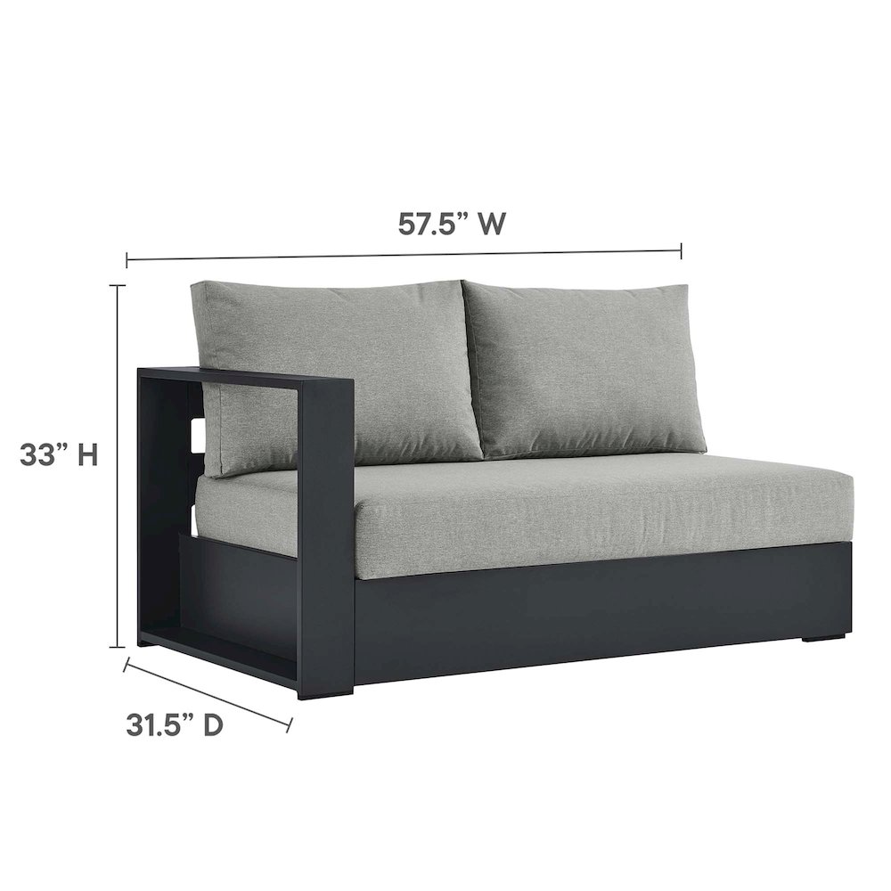 3-Piece Outdoor Powder-Coated Aluminum Right-Facing Chaise Sectional Sofa Set. Picture 3