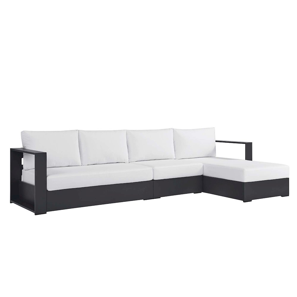3-Piece Outdoor Powder-Coated Aluminum Right-Facing Chaise Sectional Sofa Set. Picture 1