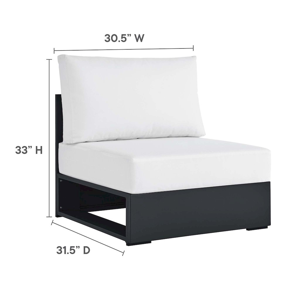 3-Piece Outdoor Powder-Coated Aluminum Right-Facing Chaise Sectional Sofa Set. Picture 4