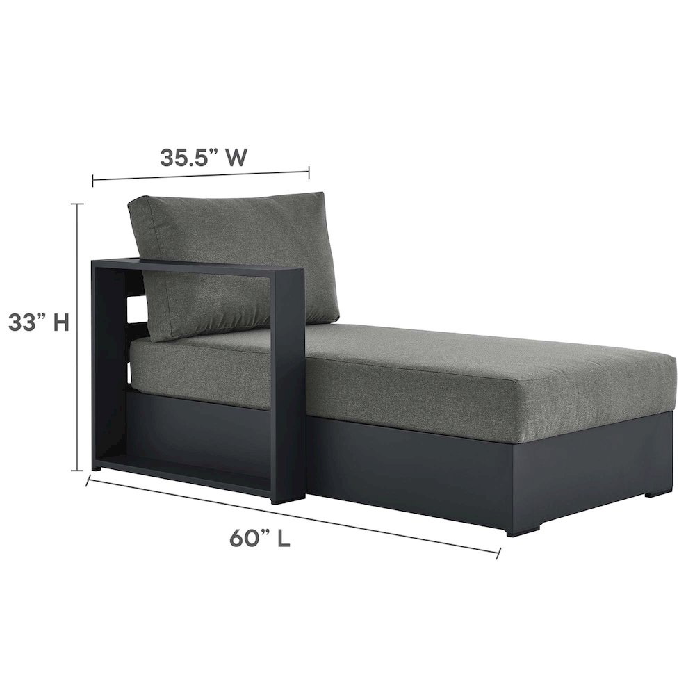 3-Piece Outdoor Powder-Coated Aluminum Left-Facing Chaise Sectional Sofa Set. Picture 3