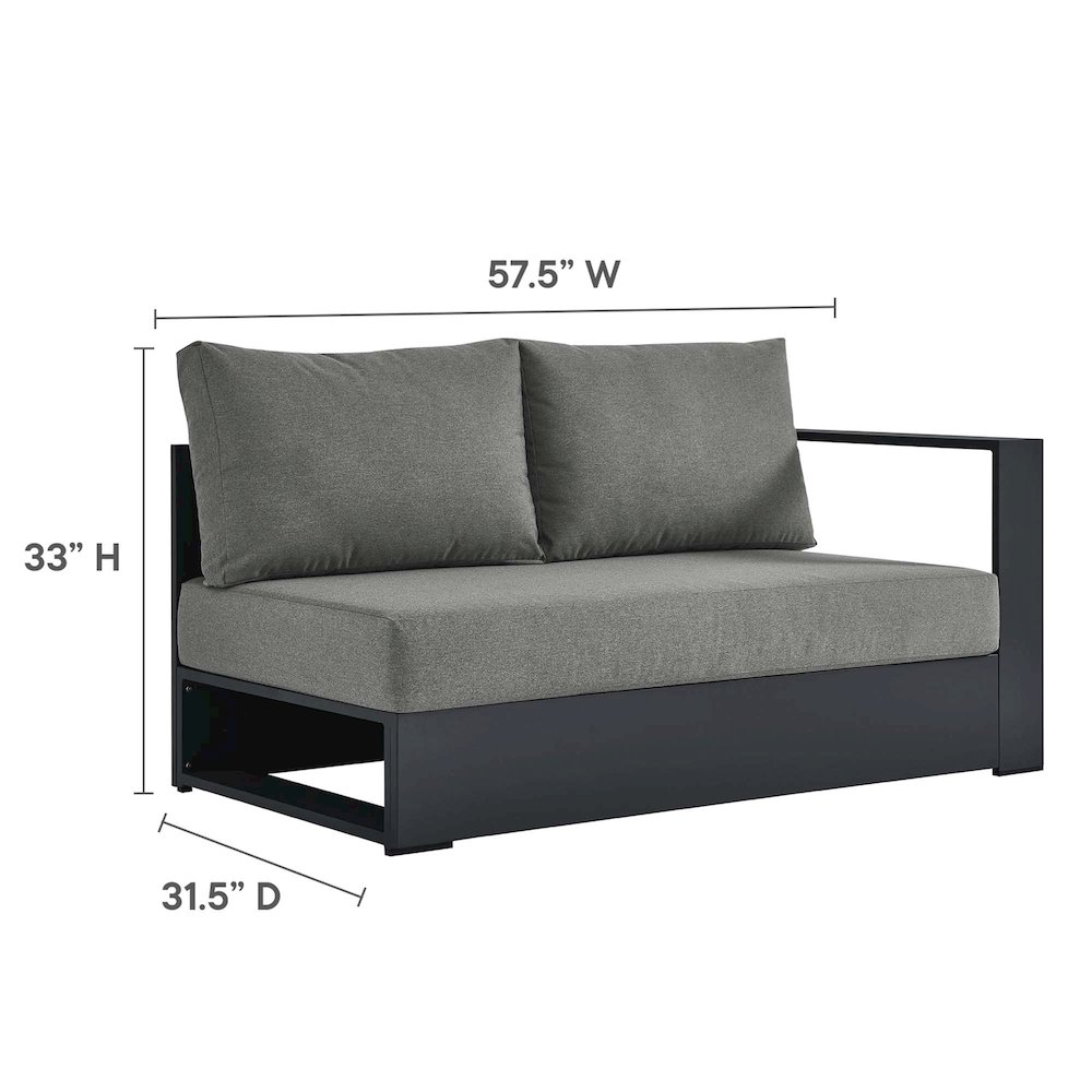 3-Piece Outdoor Powder-Coated Aluminum Left-Facing Chaise Sectional Sofa Set. Picture 5