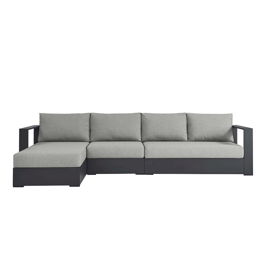 3-Piece Outdoor Powder-Coated Aluminum Left-Facing Chaise Sectional Sofa Set. Picture 6