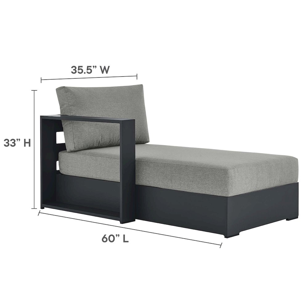 3-Piece Outdoor Powder-Coated Aluminum Left-Facing Chaise Sectional Sofa Set. Picture 3