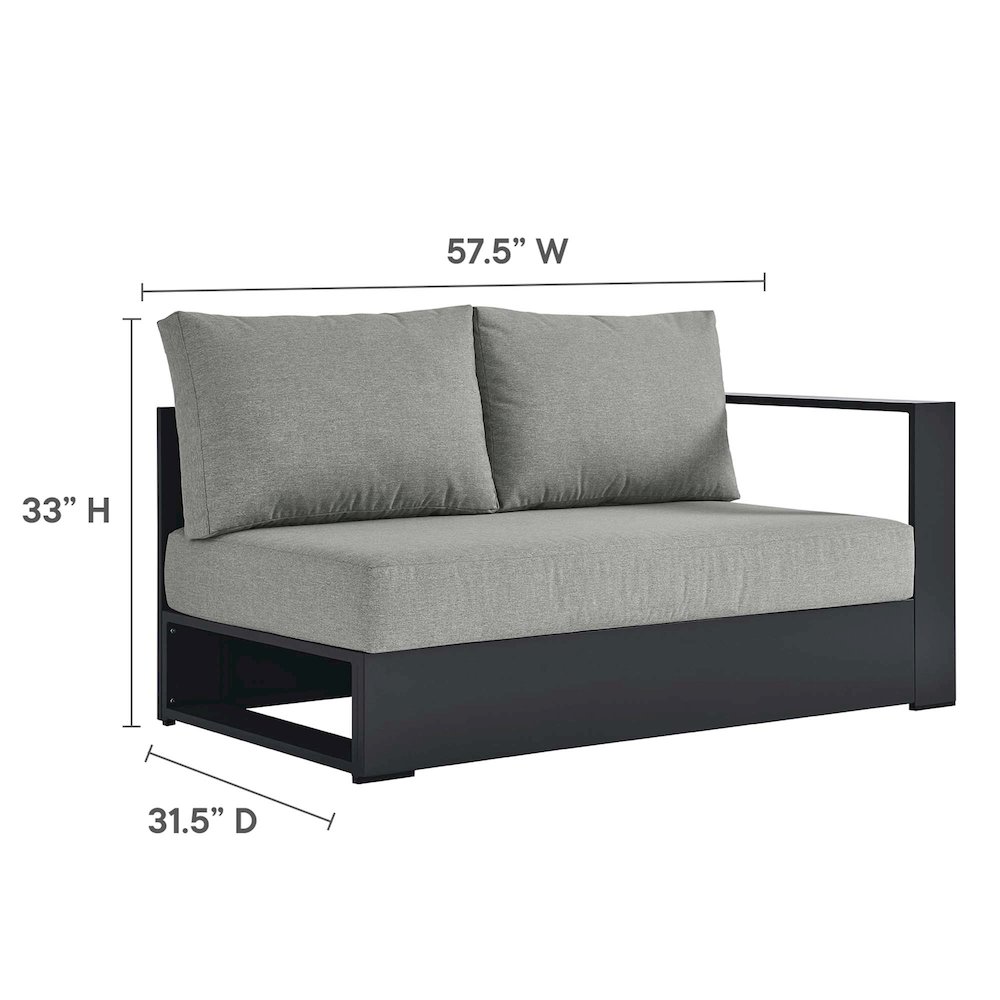 3-Piece Outdoor Powder-Coated Aluminum Left-Facing Chaise Sectional Sofa Set. Picture 5