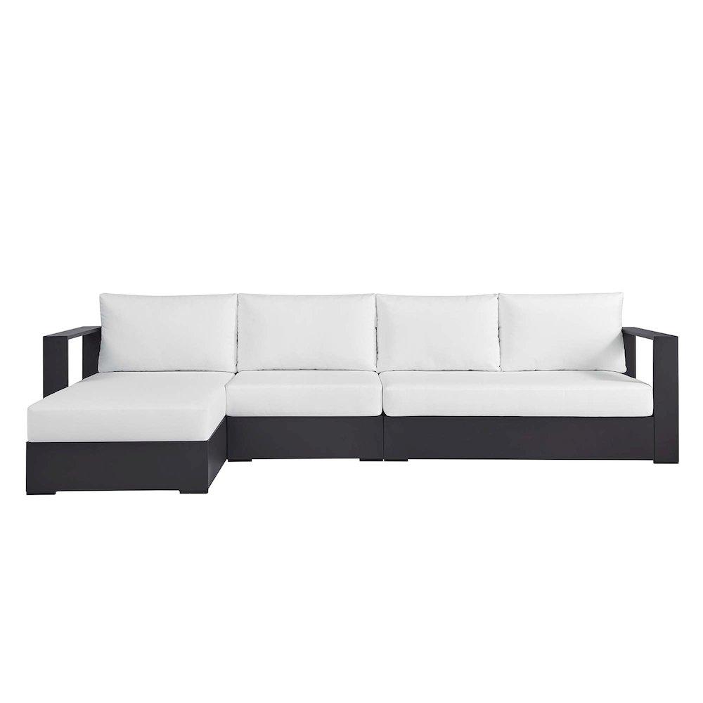3-Piece Outdoor Powder-Coated Aluminum Left-Facing Chaise Sectional Sofa Set. Picture 6