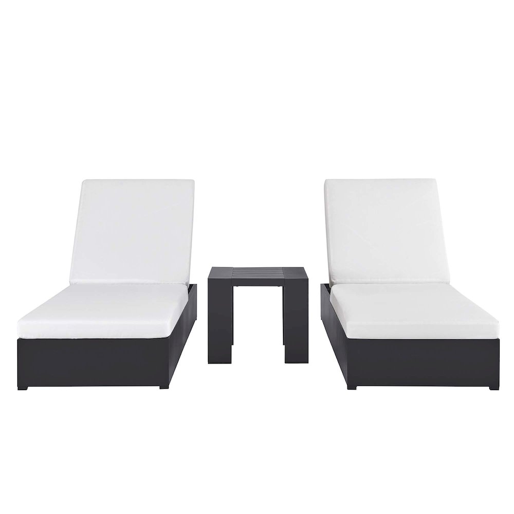 Tahoe 3-Piece Outdoor Patio Powder-Coated Aluminum Chaise Lounge Set. Picture 1