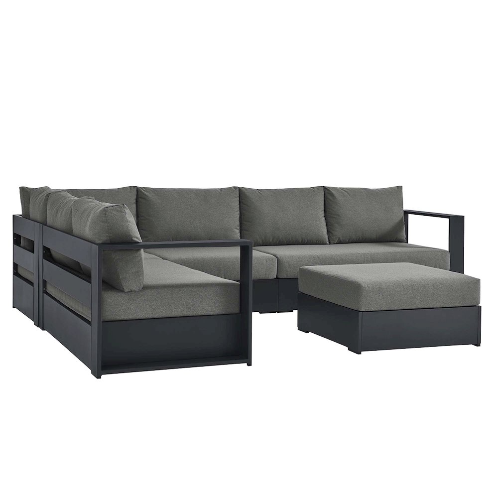 Tahoe 5-Piece Outdoor Patio Powder-Coated Aluminum Sectional Sofa Set. Picture 1