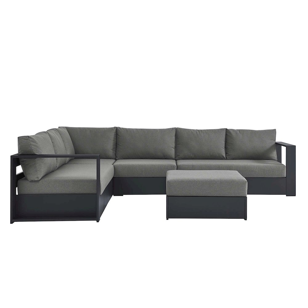 Tahoe 5-Piece Outdoor Patio Powder-Coated Aluminum Sectional Sofa Set. Picture 8