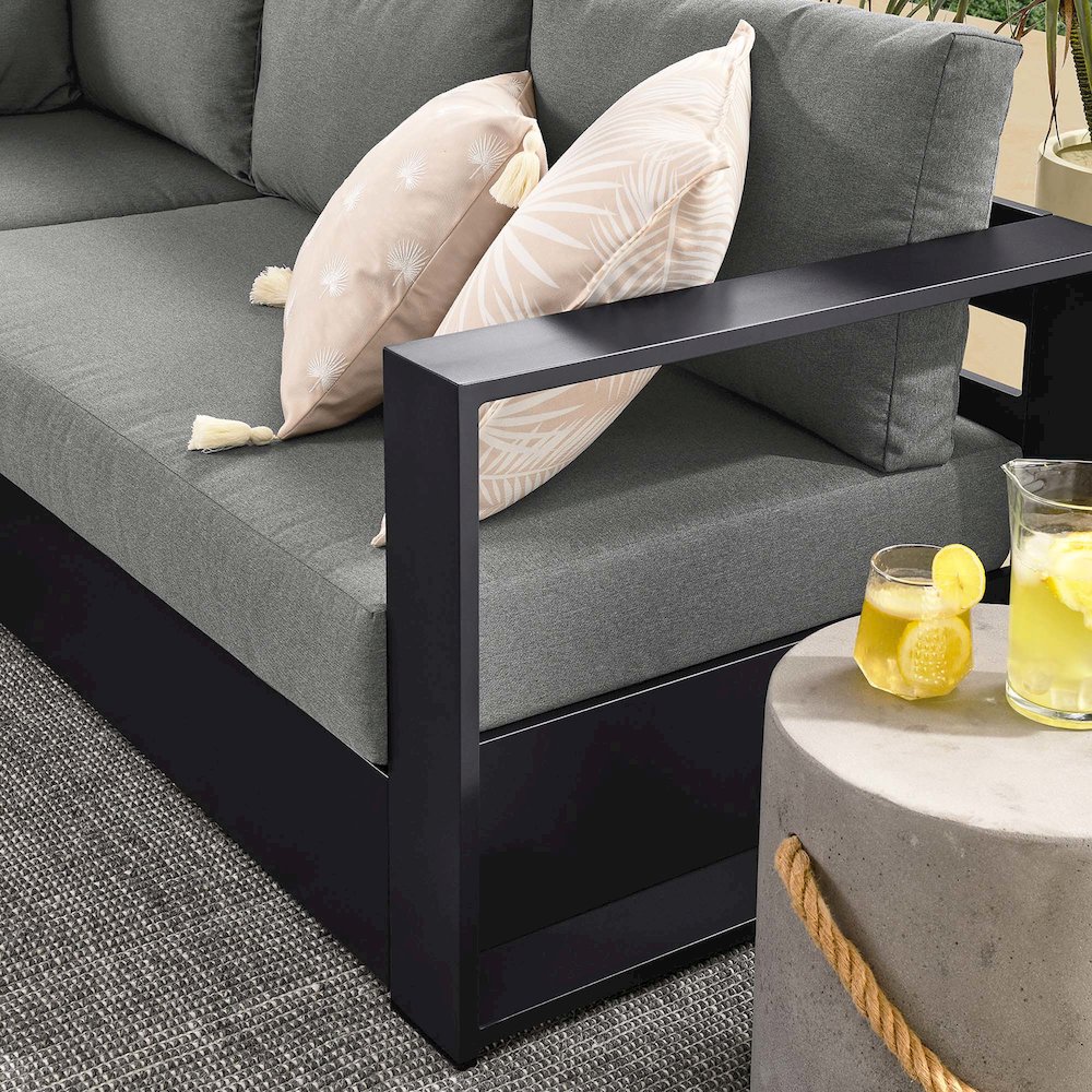 Tahoe 5-Piece Outdoor Patio Powder-Coated Aluminum Sectional Sofa Set. Picture 10