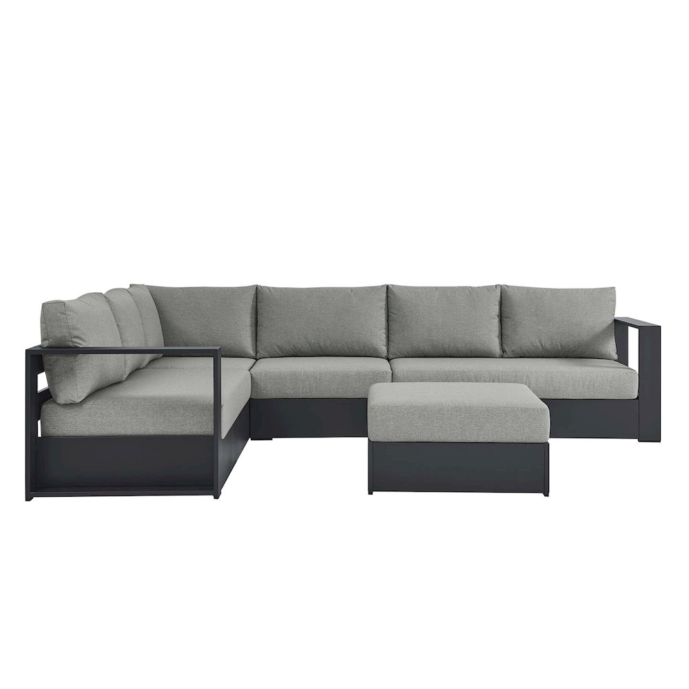Tahoe 5-Piece Outdoor Patio Powder-Coated Aluminum Sectional Sofa Set. Picture 8