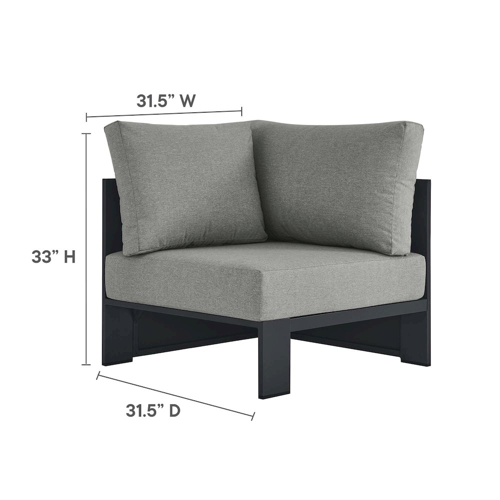 Tahoe 5-Piece Outdoor Patio Powder-Coated Aluminum Sectional Sofa Set. Picture 4
