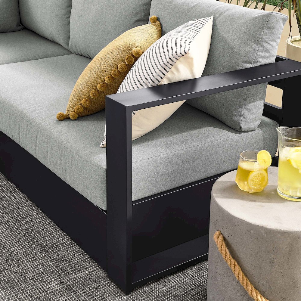 Tahoe 5-Piece Outdoor Patio Powder-Coated Aluminum Sectional Sofa Set. Picture 10