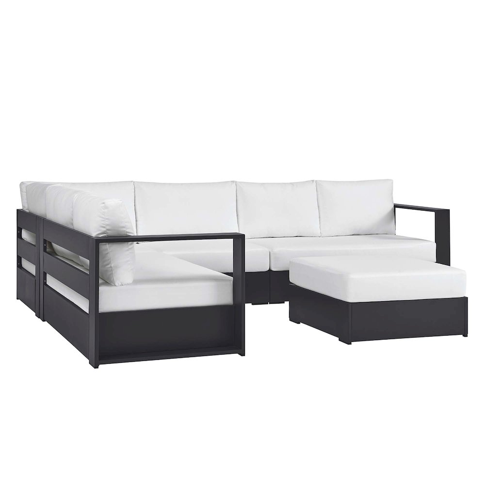Tahoe 5-Piece Outdoor Patio Powder-Coated Aluminum Sectional Sofa Set. Picture 1