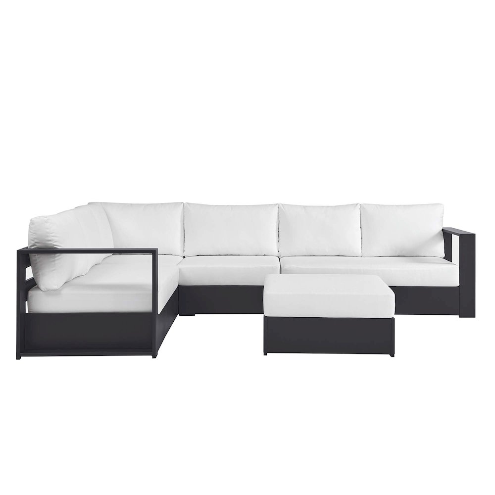 Tahoe 5-Piece Outdoor Patio Powder-Coated Aluminum Sectional Sofa Set. Picture 8