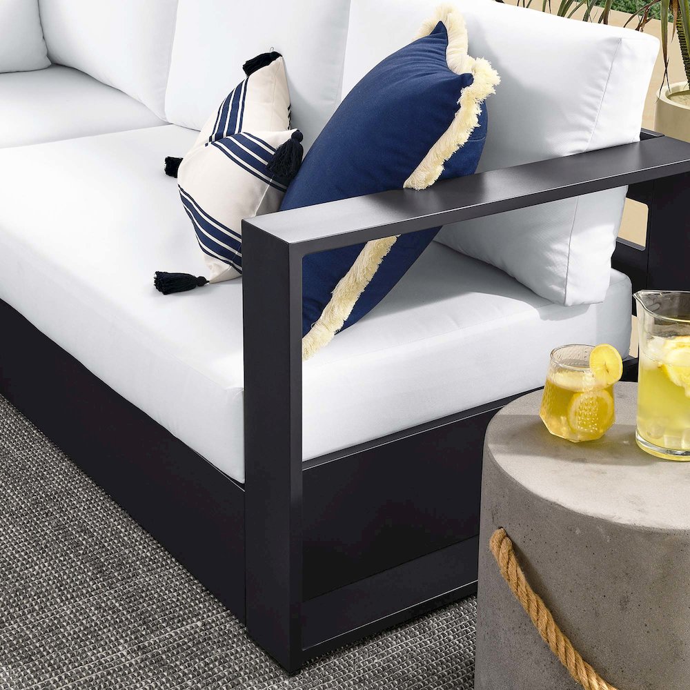 Tahoe 5-Piece Outdoor Patio Powder-Coated Aluminum Sectional Sofa Set. Picture 10