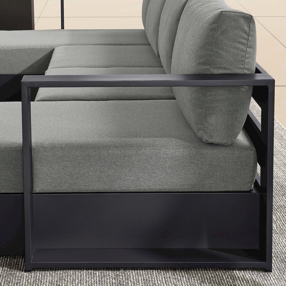 Tahoe 4-Piece Outdoor Patio Powder-Coated Aluminum Sectional Sofa Set. Picture 8