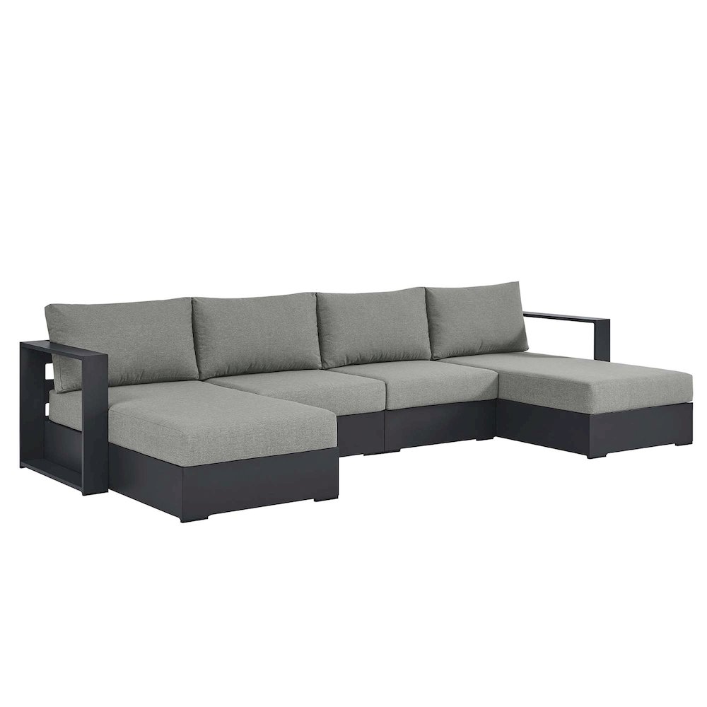 Tahoe 4-Piece Outdoor Patio Powder-Coated Aluminum Sectional Sofa Set. Picture 1