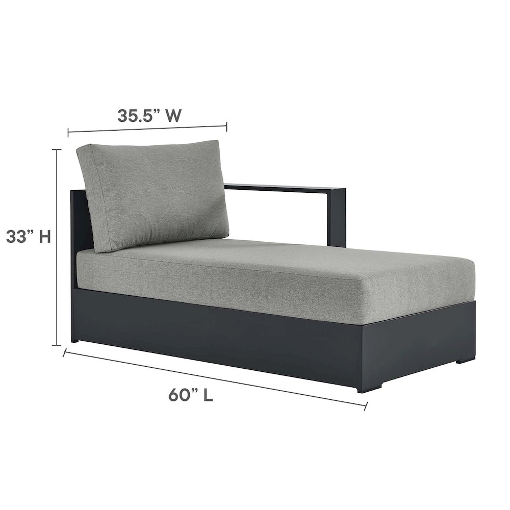 Tahoe 4-Piece Outdoor Patio Powder-Coated Aluminum Sectional Sofa Set. Picture 5