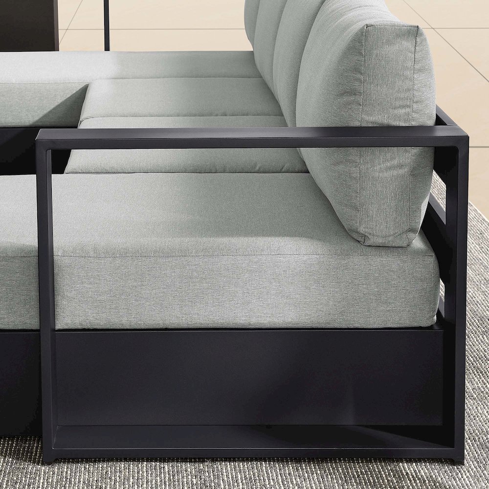 Tahoe 4-Piece Outdoor Patio Powder-Coated Aluminum Sectional Sofa Set. Picture 8