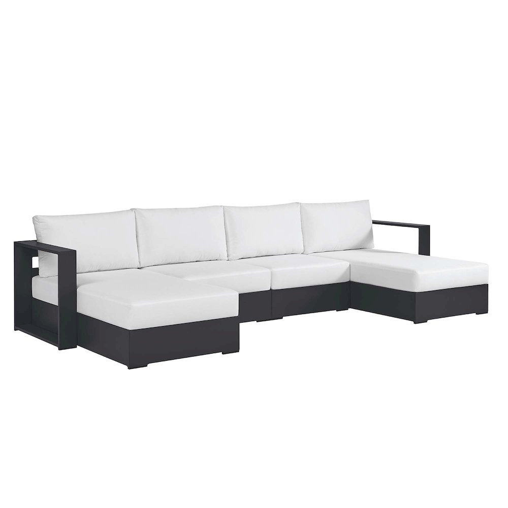 Tahoe 4-Piece Outdoor Patio Powder-Coated Aluminum Sectional Sofa Set. Picture 1