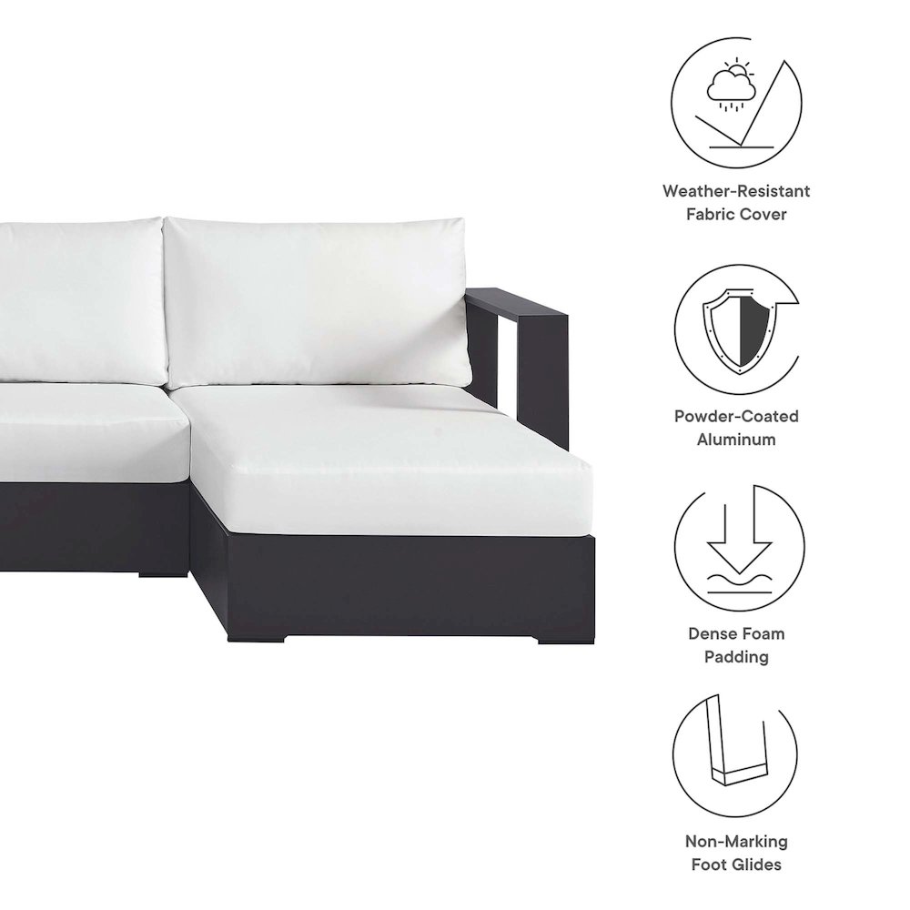 Tahoe 4-Piece Outdoor Patio Powder-Coated Aluminum Sectional Sofa Set. Picture 2