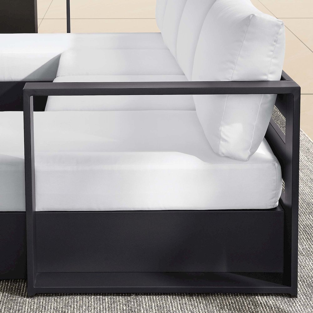 Tahoe 4-Piece Outdoor Patio Powder-Coated Aluminum Sectional Sofa Set. Picture 8