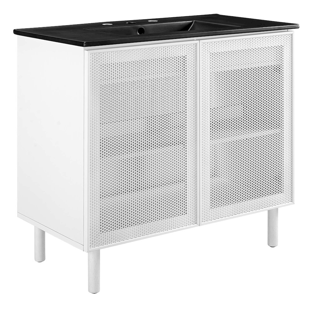 Calla 36" Perforated Metal Bathroom Vanity. Picture 1