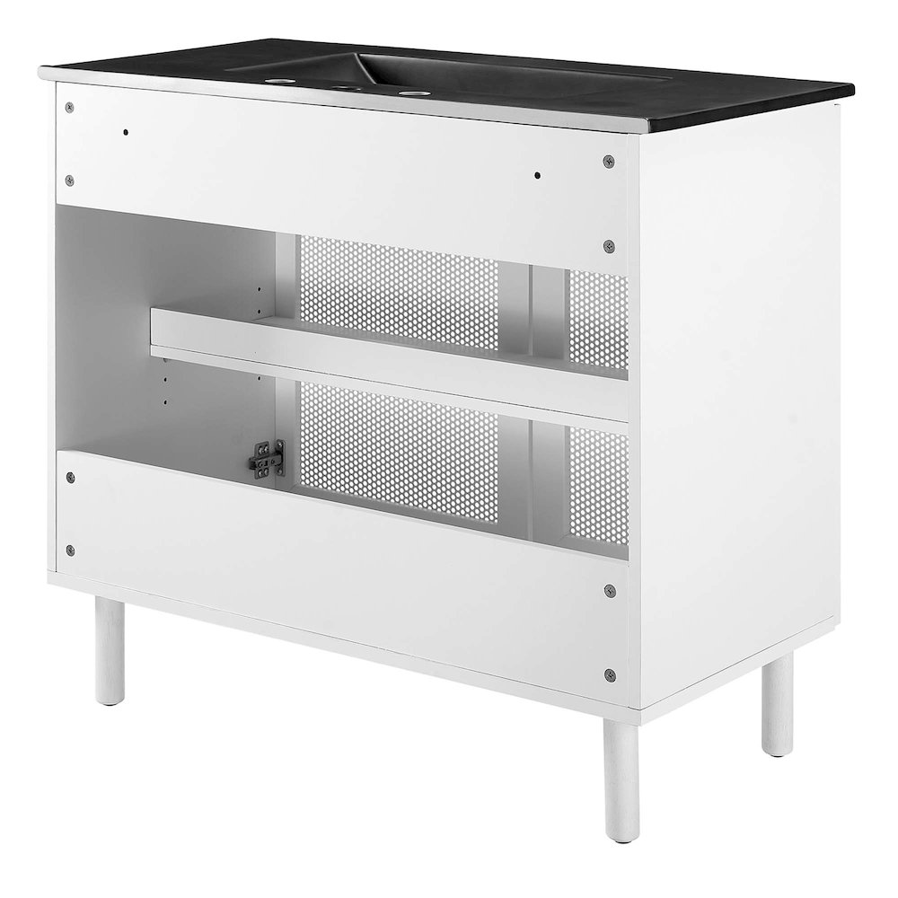 Calla 36" Perforated Metal Bathroom Vanity. Picture 5