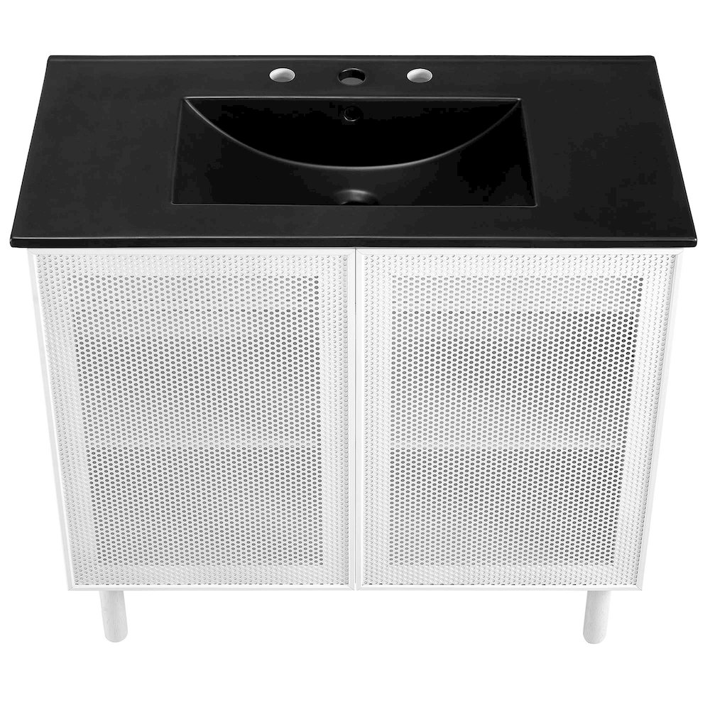 Calla 36" Perforated Metal Bathroom Vanity. Picture 6