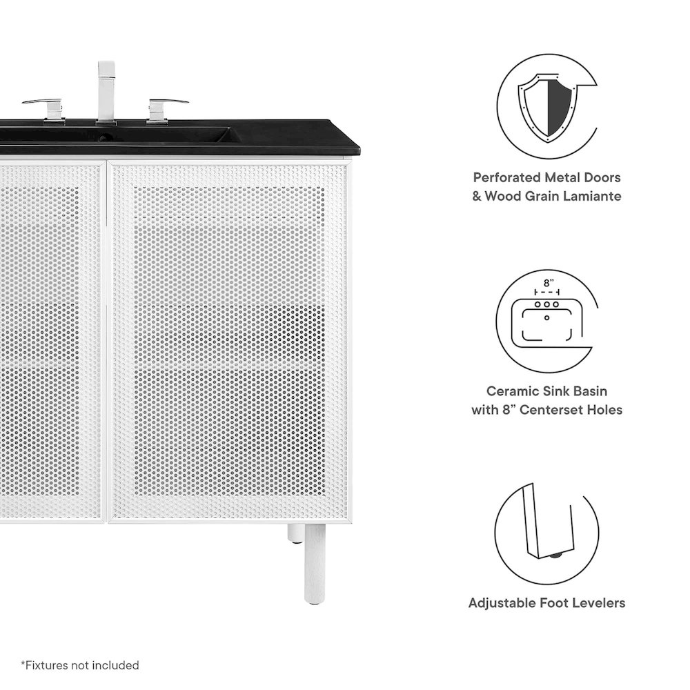Calla 36" Perforated Metal Bathroom Vanity. Picture 2