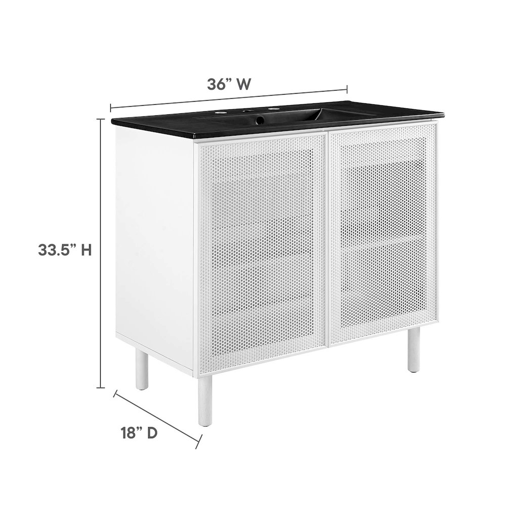 Calla 36" Perforated Metal Bathroom Vanity. Picture 3