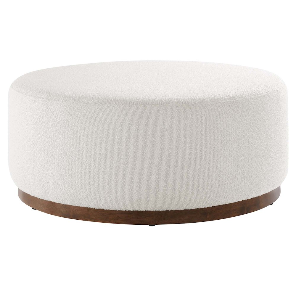 Tilden Large 38" Round Boucle Upholstered Upholstered Ottoman. Picture 1