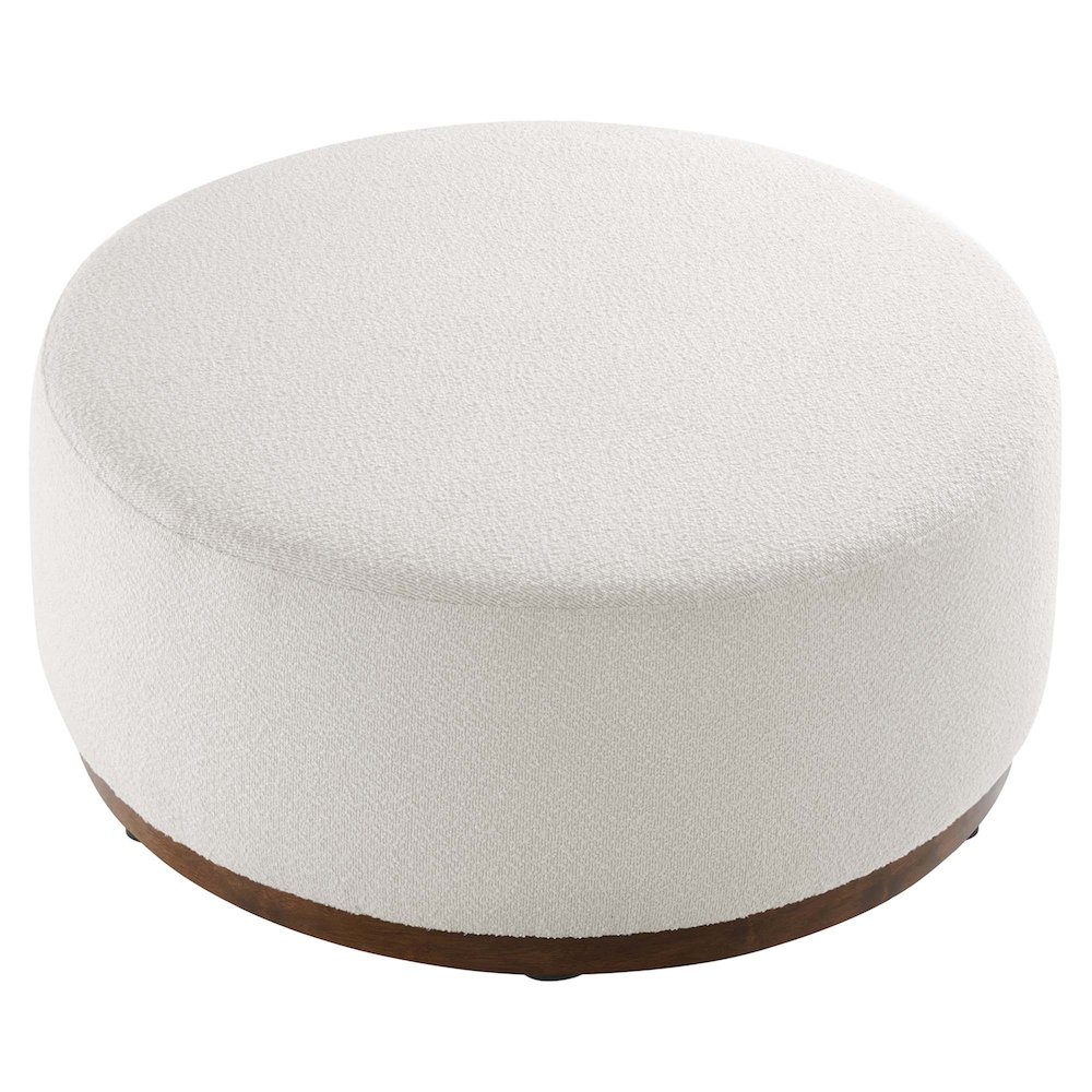 Tilden Large 38" Round Boucle Upholstered Upholstered Ottoman. Picture 4