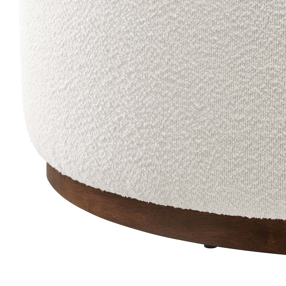 Tilden Large 38" Round Boucle Upholstered Upholstered Ottoman. Picture 5