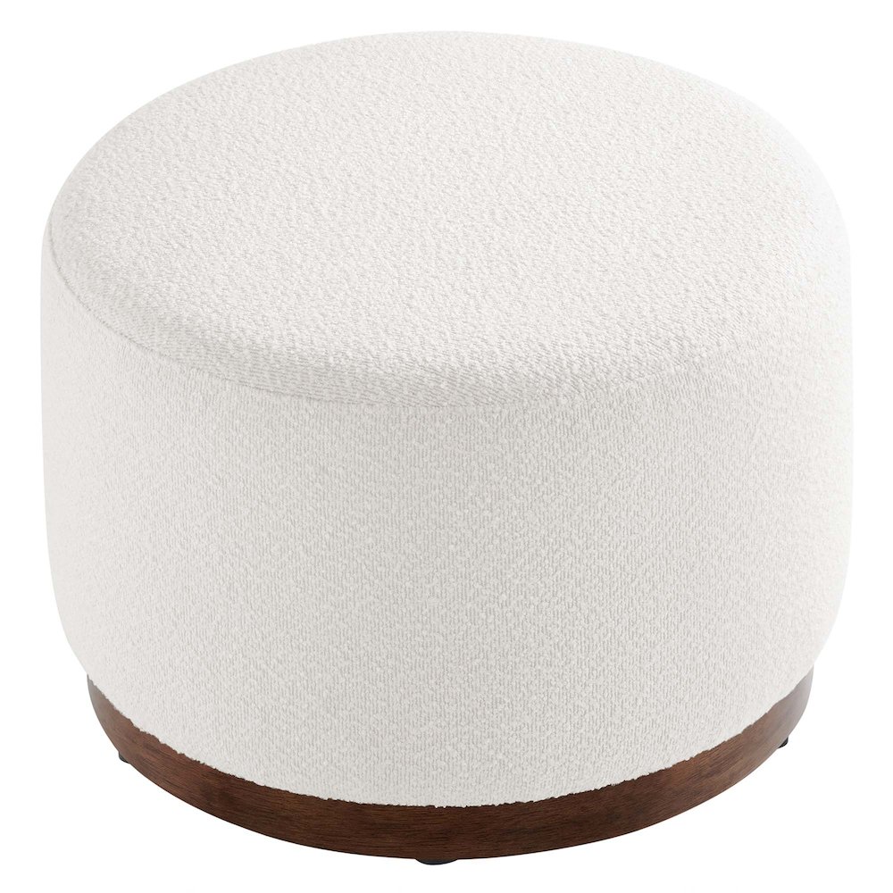 Tilden Large 23" Round Boucle Upholstered Upholstered Ottoman. Picture 4