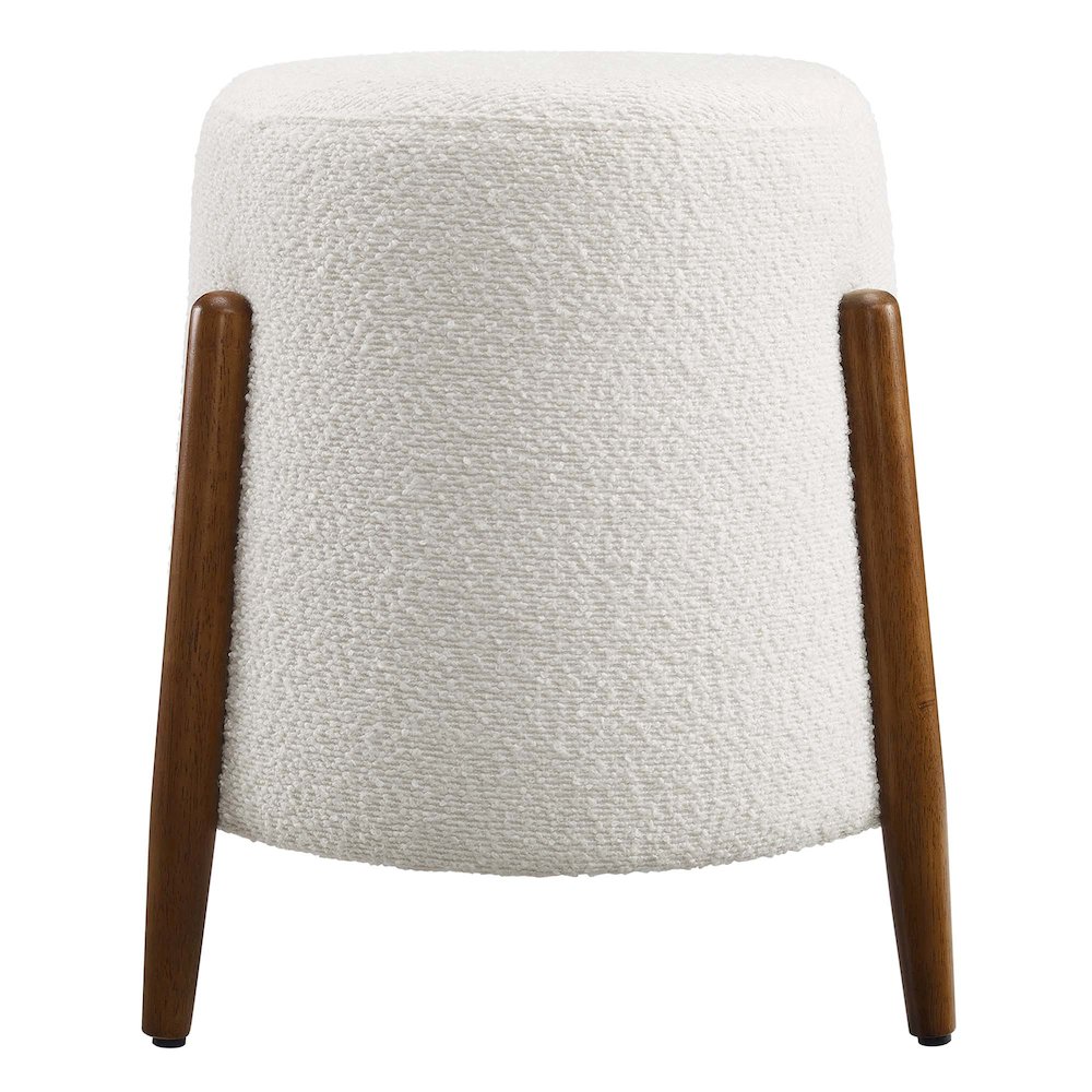 Riven Upholstered Boucle Fabric Ottoman. Picture 1