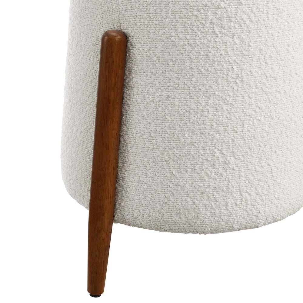 Riven Upholstered Boucle Fabric Ottoman. Picture 6