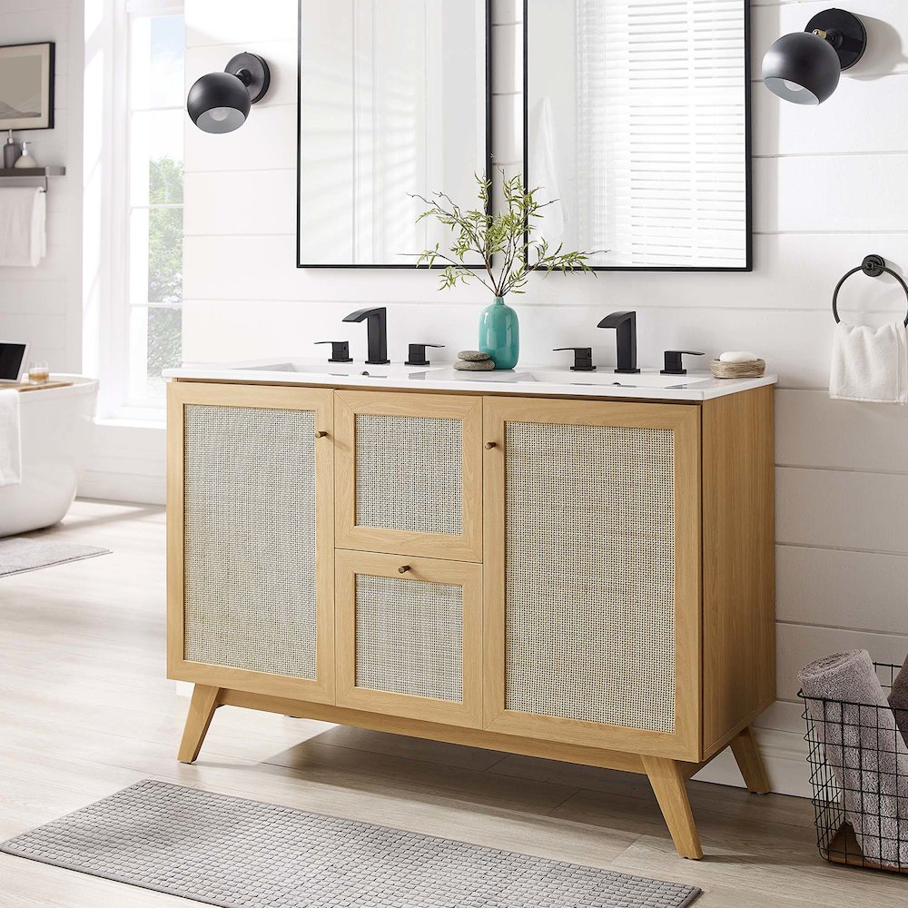 Soma 48” Double Sink Bathroom Vanity. Picture 16