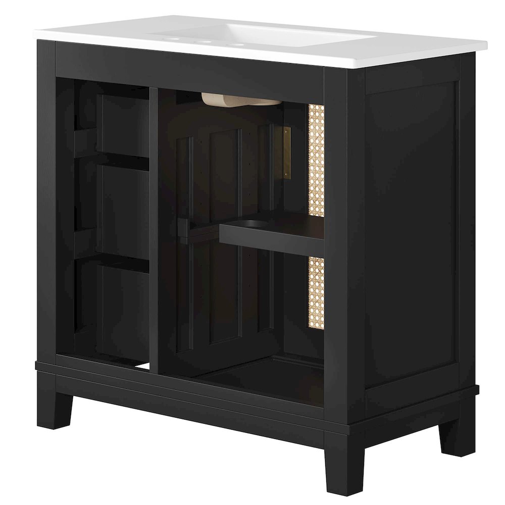 Dixie 36” Solid Wood Bathroom Vanity Cabinet. Picture 5