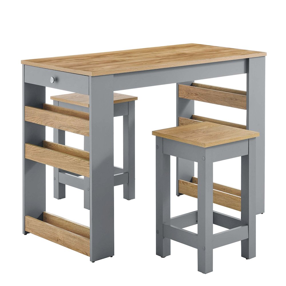 Galley 3-Piece Kitchen Island and Stool Set. Picture 1